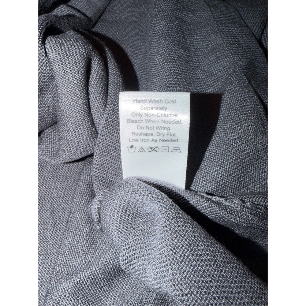 Coldwater Creek Flute Neck Silk Blend Sweater Shell Size 1X NWT Charcoal Gray - Picture 7 of 7